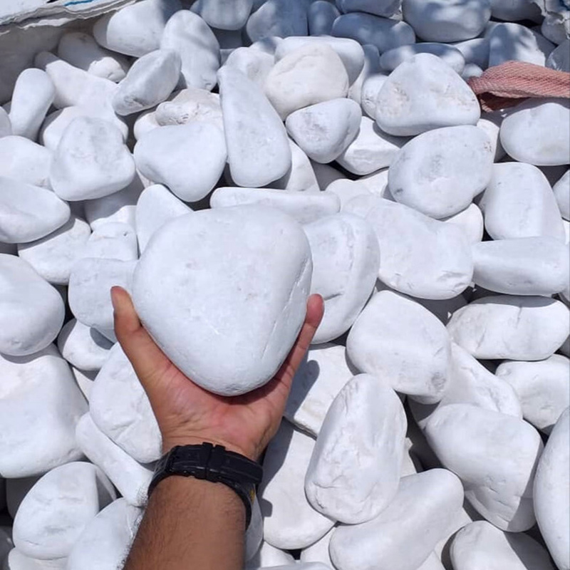 قلوه سنگ تزیینی سفید درشت رودخانه ای
